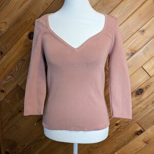 Anthropologie Maeve Blush Knit Top Size XS